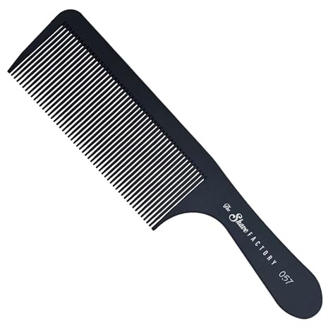 THE SHAVE FACTORY Hitzebeständiger Schwarzer Kamm – Schwarz 057 – Robuster Haarkamm für Professionelle Stylisten & Zuhause – Bruchsicheres, Hitzebeständiges Styling-Werkzeug