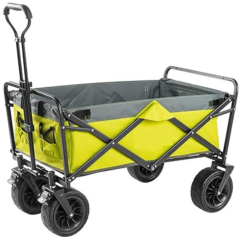 CRBUDY Campingwagen, zusammenklappbarer Outdoor-Allzweckwagen, tragbarer zusammenklappbarer Campingwagen, Garten-Allzwecktransporter, Outdoor-Angelwagen, Transportwagen für den Außenberei