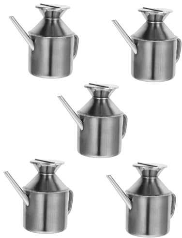 PRETYZOOM 5st Ölkanne Bausatz Rührgerät Espresso Fritteuse Frittiertopf Mit Korb Milchkännchen Mit Deckel Netz Pumpe Ölkrug Küchenbehälter Praktischer Ölspender Ölbehälter Rostfreier Stahl