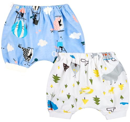 MOEMOE BABY Pantalones de Entrenamiento para el Orinal, Pantalones Cortos de pañal para Niño, Algodón Pantalones para Pañales, Reutilizables Bragas de Aprendizaje,4 años