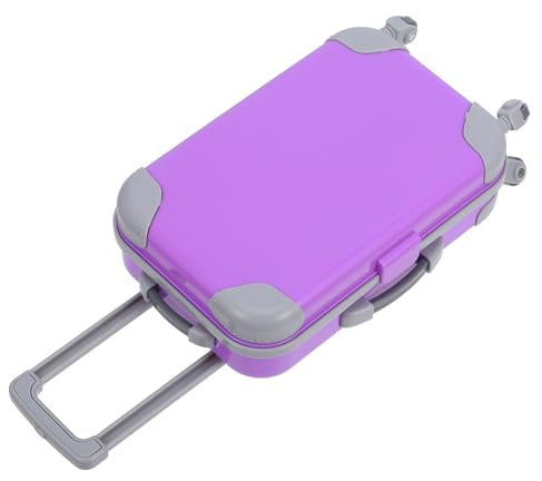 Puppenhaus-Reisekoffer Mini-Koffer Zubehör Für Puppen Miniatur-Gepäckkoffer Lavendel Abs Puppenhaus-Deko Spielzeugkoffer Für Fantasie Und Kreativität