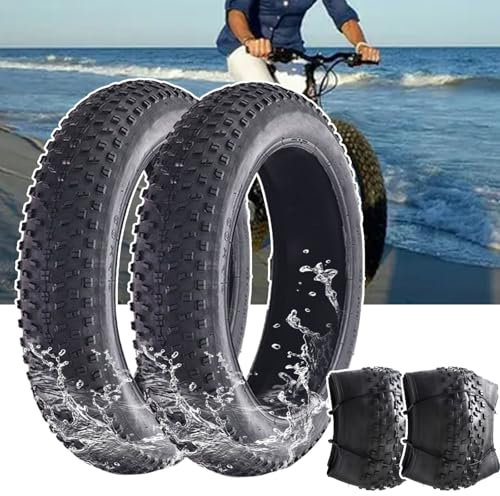 Bike Fat Tire 20/26 x 4.0 Zoll Fahrrad Fett Reifen Faltbare 60TPI Bead Reifen Elektrofahrrad Reifen Kompatibel Wide Mountain Schnee Fahrrad(2PC,20X4.0)