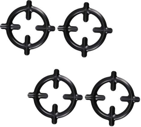JEWEDECO 4pcs Cast Iron Pot Stands Gas Stove Racks Coffee Pot Supports Stove Cooker Plates for Kitchen Gas Hob Cooking
