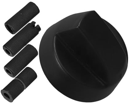 SEWOART Universal Black Oven Control Knobs Replacement 5 Adapters for Stove, Range, and Air Fryer Compatible Dishwasher-safe Kitchen Stove Lock Knobs