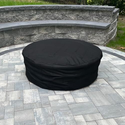 Eingebaute Feuerstelle für den Außenbereich, 132 cm, für die Feuerstelle im Boden, wasserdicht, strapazierfähig, groß, rund, Beton-Feuerstellenabdeckungen