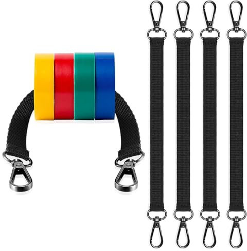 NICENEEDED 4 pz. Cinghia Porta Nastro Elettrico, Laccio in Nastro Nero con Ganci A Scatto per Cordino, Supporto per Gancio A Scatto per Zaino Portautensili