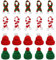 20 Stück Mini Weihnachtsmütze und Mini Schal, Kleine Weihnachtsmützen, Weihnachtsmützen für Flaschen, Mini Mützen Für Sorgenwürmchen, Kleine Weihnachtsmützen mit Mini Schal für Tischdekoration Party