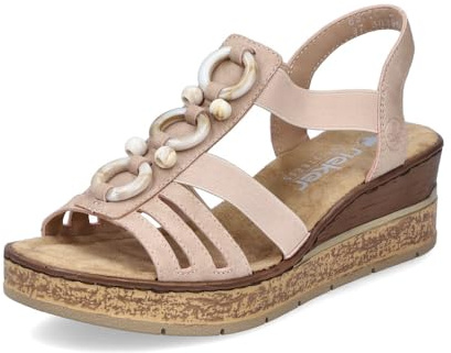 Rieker Femme Keilsandalette Sandales compensées, Rose 31, 37 EU