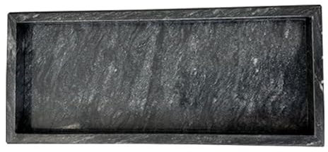 UNGFEI 30 x 13 x 3 cm Bathroom Vanity Marble Tray, Kitchen, Sink, Countertop Organization for Perfume, Candles, Soap, Towel, Plant, Grey