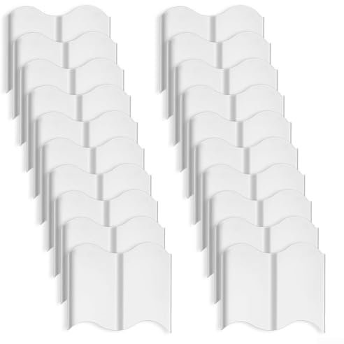 Lot de 20 bordures de jardin durables et élégantes pour espaces extérieurs (blanc)