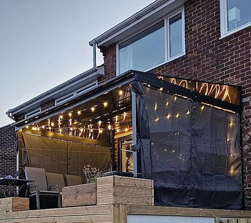 Outdoor Wall Pergola Large Lean To Hardtop Gazebo Structure Garden Awning Deck Porch Canopy Aluminium Pavilion Sun Shade Curtains Shelter Roof