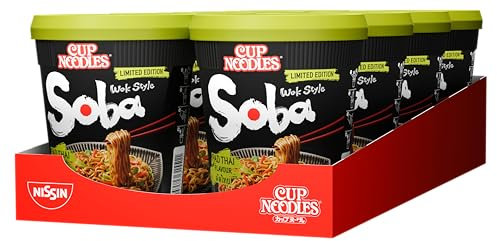 Nissin Cup Noodles Soba – Pad Thai, 8er Pack, Wok Style Instant-Nudeln mit Pad Thai Geschmack und Gemüse, schnell im Becher zubereitet, asiatisches Essen (8 x 89 g)