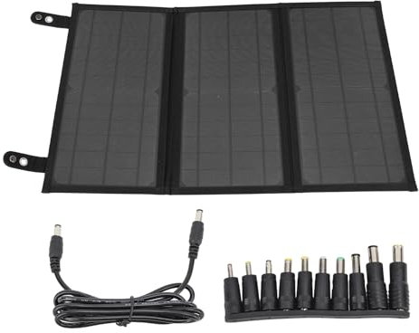 Chargeur solaire 30W, panneau solaire pliable pour ordinateurs portables et smartphones, panneau d'alimentation extérieur pour le camping, la randonnée et les urgences (Noir)
