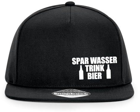 Huuraa Snapback Cappy Spar Wasser Trink Bier Bierflasche Geschenk Black Spar Wasser Trink Bier Mode