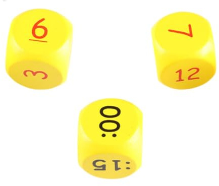 Dickly 3X Zeitwürfel Sechsseitig Uhrzeit Lernen Spiel für Die Grundschule