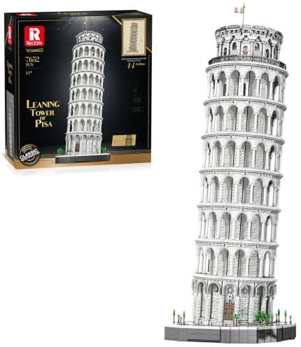 Reobrix Leaning Tower of Pisa Building Set, Italy City Landmark Architecture Model Kit 66025, Famous Historical Collection Display, Gift for 14+ Adults Travel Art Lovers (7652 PCS)