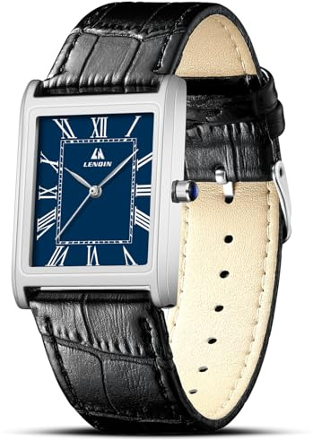 Herren Uhr Armbanduhr Herren Wasserdichte Analoge Quarz Uhren für Männer | Retro Designeruhr Lederband Zifferblatt mit römischen Ziffern