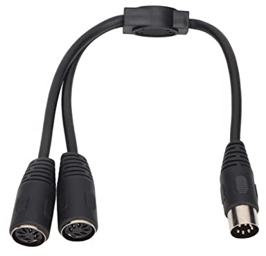 BONKZEBU Câble Y DIN 7 Broches Mâle vers 2 DIN 7 Broches Femelle, 1,64 Pieds en PVC Plug and Play, Adaptateur Répartiteur en Y DIN 7 Broches, Câble de Connexion Sonore, Adaptateur