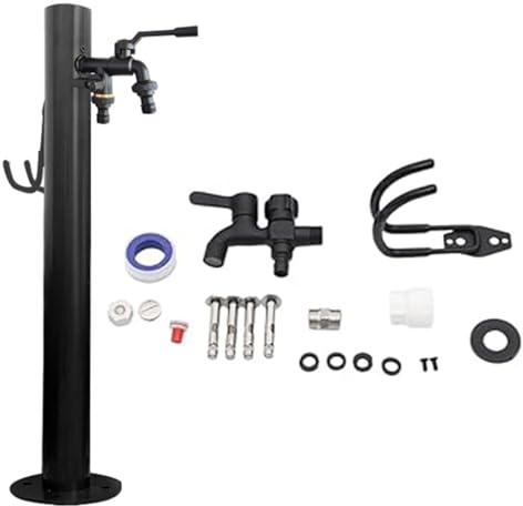Colonna da giardino verticale cilindrica in acciaio inossidabile 304, supporto for tubo autoportante, fontana for idrante for erogatore di acqua antigelo for esterni(A,3)