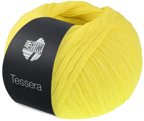 LANA GROSSA Tessera | Hochwertiges, schmales Baumwoll-Bändchengarn in matter-papierfeiner Optik | Handstrickgarn aus 100% Baumwolle | 50g Wolle zum Stricken & Häkeln | 115m Garn FB 4