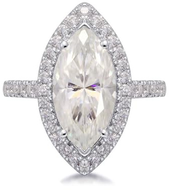 BWDHJLEY Moissanite Ringe, Trauringe Weißgold Elegant Hochzeitsringe Echt 14K/18K Weißgold für Valentinstag Muttertag