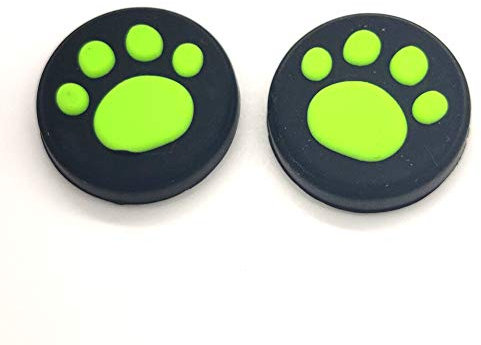 2 x Silikon-Analog-Controller-Daumenstab Joystick-Griffe Kappe für Switch NS/Switch Lite Controller ThumbStick Cute Cat Paw Claw (Grün)