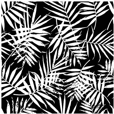 murando Vlies Tapete Blätter Palmen - Deko Panel Fototapete Wanddeko 10 m Tapetenrolle Mustertapete Wandtapete modern design Dekoration - schwarz weiß Pflanzenmotiv Natur b-B-0310-j-a