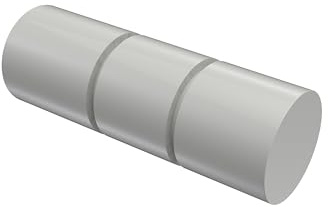 INTERDECO Gardinenstangen Endstücke Rillenzylinder, aus Metall, Weiß, für Vorhangstangen 20 mm und Innenlaufstangen, Typ 1120138, 2 Stück