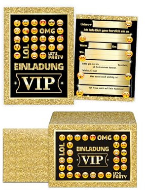 12 Einladungskarten incl. 12 Umschläge zum Geburtstag VIP Erwachsene Kinder Mädchen Jungen Jungs Geburtstagseinladungen Kindergeburtstag Einladung
