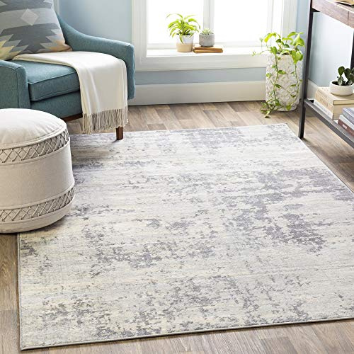 Livabliss Phuket Abstract - Area s Living Room 200 cm, Dining Room, Lounge, Kitchen, Bedroom - Modern Marble Large, Soft Luxurious Easy Care Medium Pile, Grey, Silver and Ivory