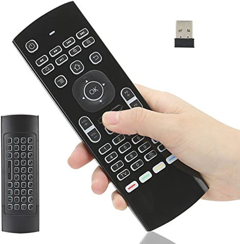 Clavier Télécommande sans Fil,Multifonctionnel Universel Léger Rétroéclairage 6 Axes Télécommande Portable pour Android Smart TV Box Keyboardmouseset