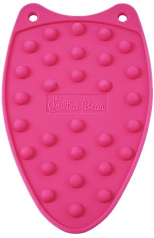 The Quilted Bear Mini Iron Rest - Mini Silicone Heat Resistant Iron Pads for General Crafts or Quilting Use with Four Mats Available (Pink)