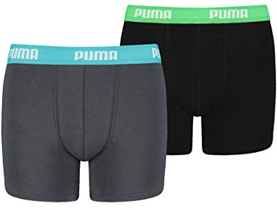 PUMA Unisex Kinder Boxershorts Basic, India Ink / Turquoise, 128