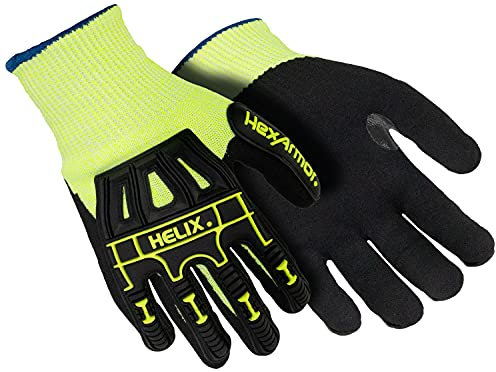 HexArmor Helix 3000 flexible Stoßschutzhandschuhe für den Bau - Schwarz Gelb - Gr 09