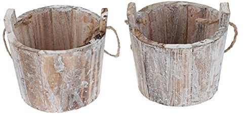 Cabilock 2stücke Teiliges Holzblumentopf Vintage Pflanztöpfe Für Sukkulenten Und Blumen Handgefertigte Aufhängung Für Balkon Garten Robustes Material Dekorativ Und Platzsparend