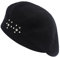 ZLYC Damen Wolle Baskenmütze Klassische Französischen Barett Warm Beret Mütze(Blumen Schwarz)