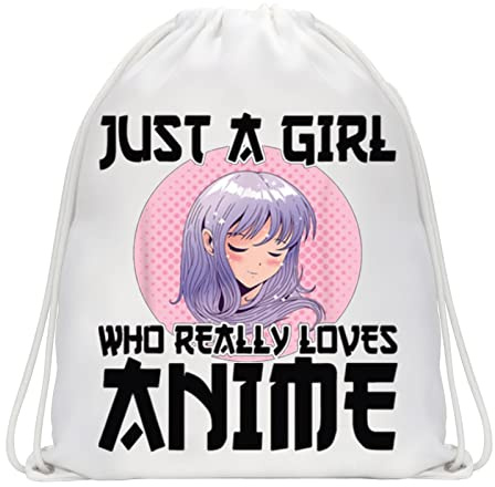 WZMPA Anime-Fans Rucksack mit Kordelzug, Anime-Liebhaber, Geschenk Just Who Really Loves Anime, Loves Anime, Mid Size