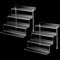 Janaden Make Up Organizer Acryl Riser Display Ständer 4 Stufen Display Regal Kosmetik Aufbewahrung Halter Durchsichtiges Acryl Aufsteller für Pop Figuren, Cupcake, Dessert, Gewürz 2 Stück