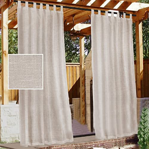 GYHH Tende Da Sole Per Esterno Tende Termiche Isolanti Tende Idrorepellenti 2 Pannello, Tende Per Interni Per Portico, Pergolato, Cortile, Porta Scorrevole (Natural,52x84in | 132 * 213cm)