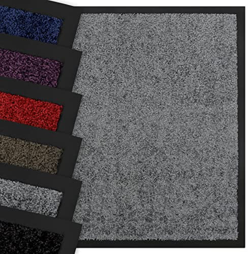 Nova Forma Premium Schmutzfangmatte Grace - waschbare & leistungsstarke Fußmatte - Sauberlaufmatte mit Top-Reinigungswirkung - rutschfeste Türmatte in großer Auswahl - Grau 80x120 cm