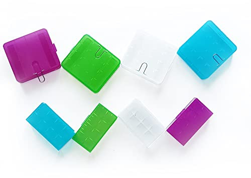 WYAN 8 Pcs 18650 Batterys Organizer Holder,Cell Battery Storage Case Holder Box,Plastic Battery Case(4 big + 4 small,4 colors)