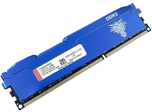 Ram DDR3 4go 1600MHz PC3-12800 Udimm CL11 Non-ECC Unbuffered 1.5V 2Rx8 Double Rang 240 Pin Mémoire Ram Barette pour Ordinateur de Bureau (Bleu)