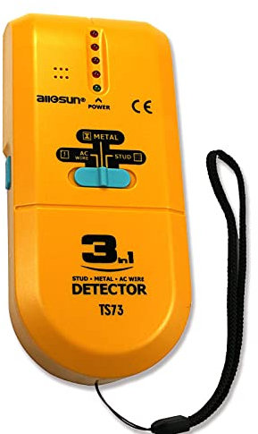 allsun Stud/Metal/AC Wire 3 in 1 Detector Precise Wall Scanner for Studs Centre Finding, Live Wires & Metal Pipes (≤30mm Depth), with Spotlight Alert & Groove Marking Plasterboard Walls