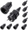 Mocoli 5 Sets Kit Fiche Mâle + Prise Femelle 250V 16A Fiche Électrique en Caoutchouc Broche IP44 Fiche d'alimentation Étanche, Noir