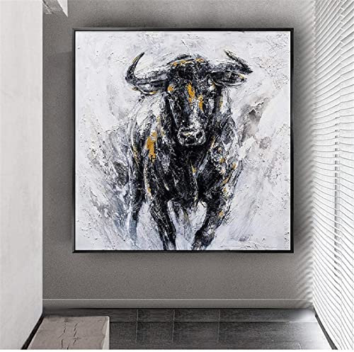 Bild auf Leinwand, abstrakte Tiermalerei, spanischer Stier, Poster und Drucke, Wandkunst, Gemälde, Wohnzimmerdekoration, 30 x 30 cm, mit Rahmen