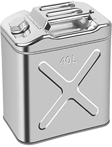 Tragbare Benzinkanister, Edelstahl 304 Benzintankcontainer für Auto und Motorrad - 10L, 15L, 20L, 25L, 30L, 35L, 40L