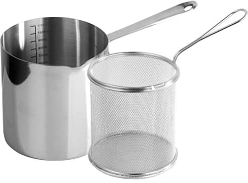 UPKOCH 1 Juego Cuchara Para Freír Con Mango De Acero Freidora Antiadherente Cacerola Metalica Canasta Para Comida Freidora De Aros De Cebolla Canasta De Familiar Filtrar Acero Inoxidable