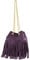 modamoda de T244 Damen Schultertasche Wildleder mit Fransen und Goldkette handmade in Italy, Farbe:Dunkellila