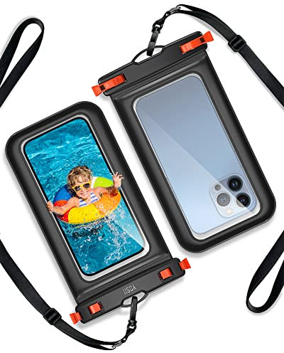 YOSH wasserdichte Handyhülle [2 Stück], TPU Unterwasser Handyhülle für Schwimmen, Handy Wasserschutzhülle mit Schlüsselband für iPhone 15 14 13 12 11 Pro Samsung S24 S23 S22 bis zu 6,8 Zoll