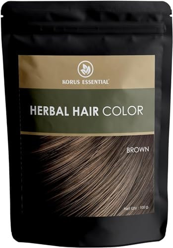 Korus Essential Kräuterhaarfarbe (braun) - 100g | mit Henna, Amla, Aritha usw.